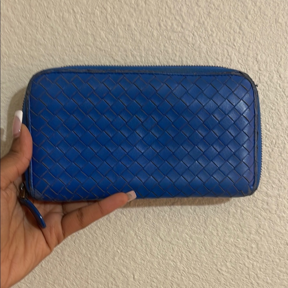 Blue Bottega Veneta Leather Wallet
